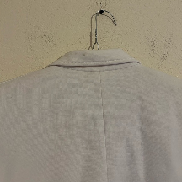 Theory Cotton Blend Blazer Lined Women’s Sz 8 White Button Up Collar Business - Picture 4 of 11